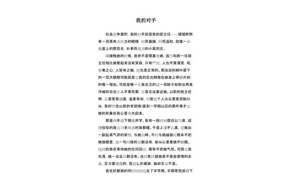 对手的作文