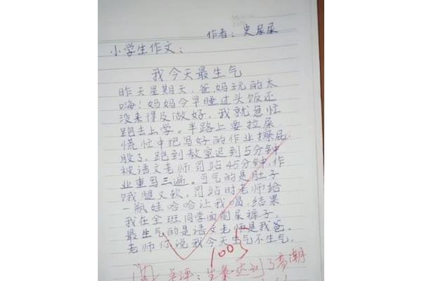 老师生气了作文