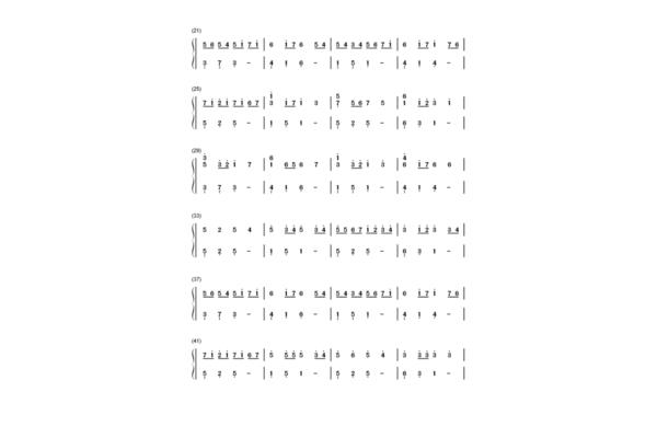 卡农钢琴曲简谱