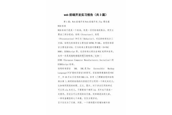 前端实习报告