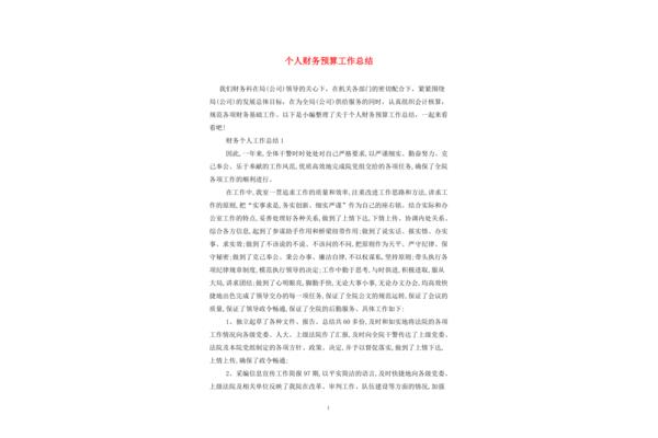 财务工作总结