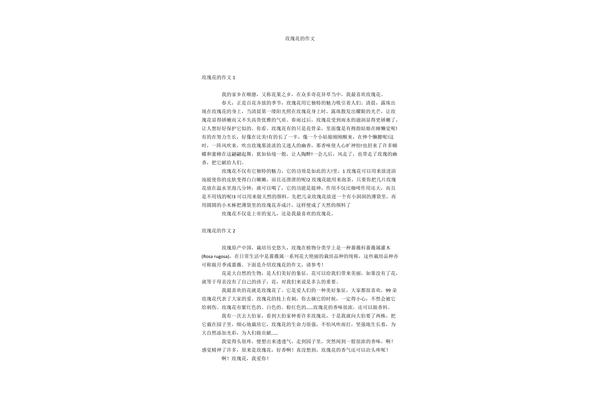 玫瑰花作文