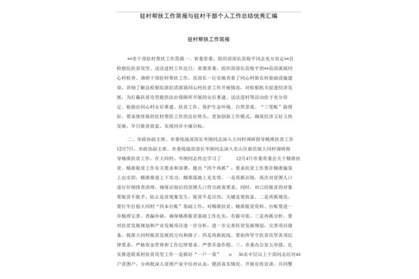 驻村工作简报