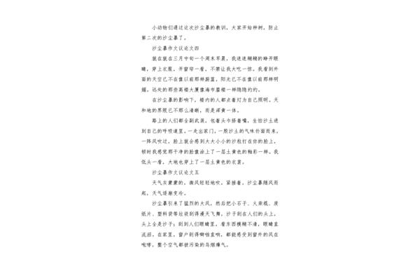 沙尘暴作文