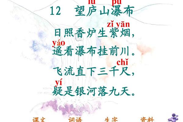望庐山瀑布唐诗