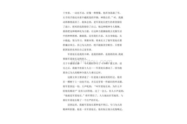 丰碑读后感