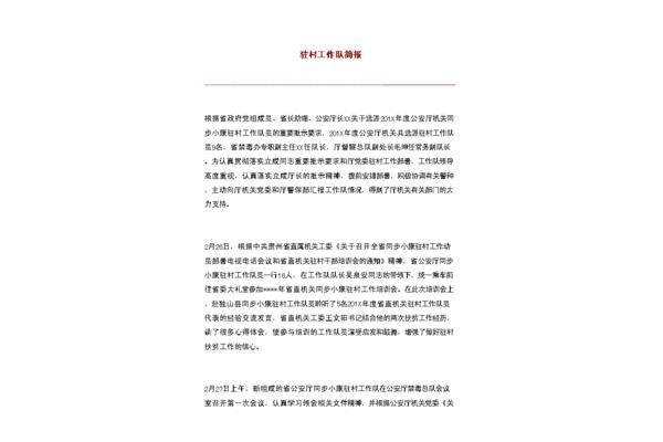 驻村工作简报