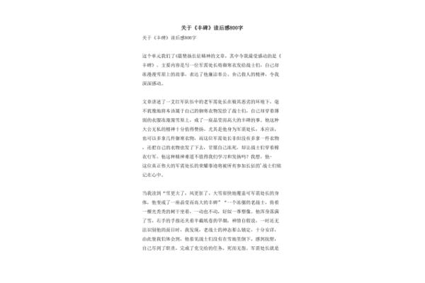 丰碑读后感
