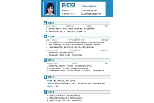 新媒体运营简历