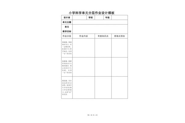 分层作业设计