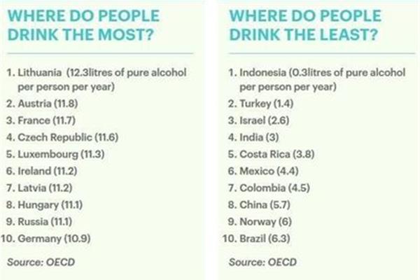 最能喝酒的国家