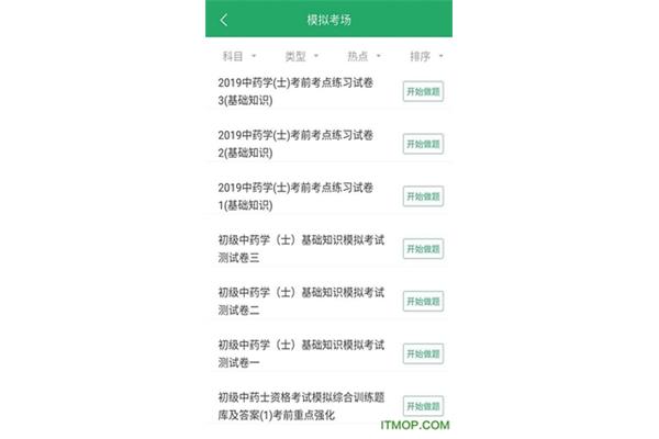 药士考试科目