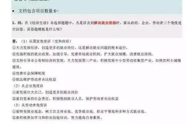 高中政治答题模板