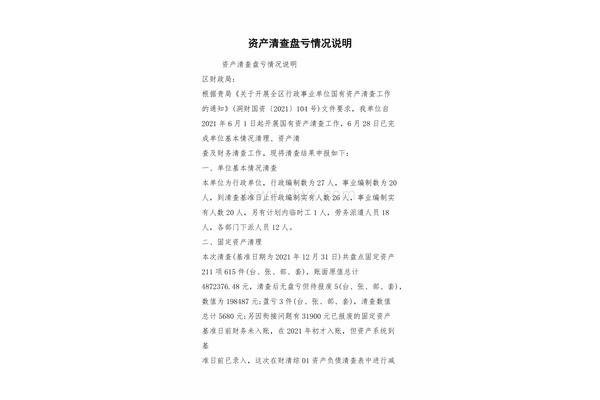 资产情况说明