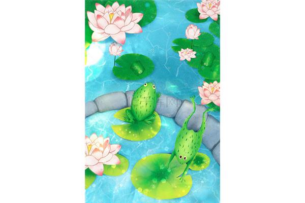 池塘边有只小青蛙