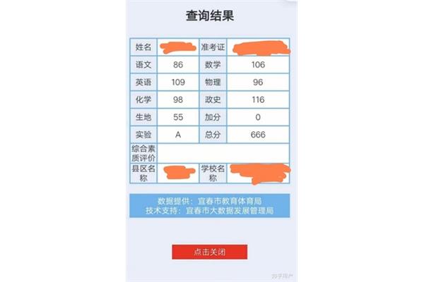 江西中考总分