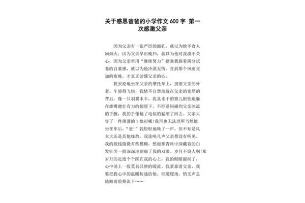 感谢爸爸作文
