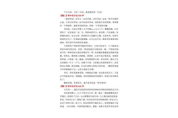 日记500字大全