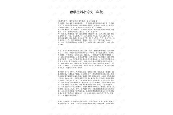 三年级数学小论文