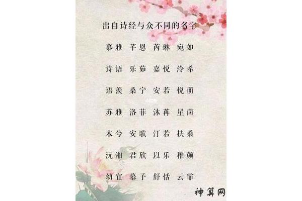 诗经楚辞起名大全