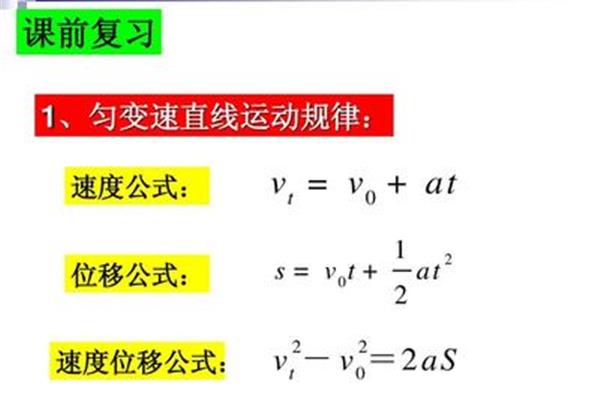 抛体运动公式