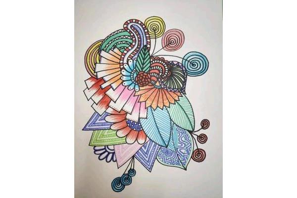 彩色线描画