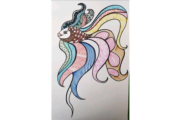 彩色线描画