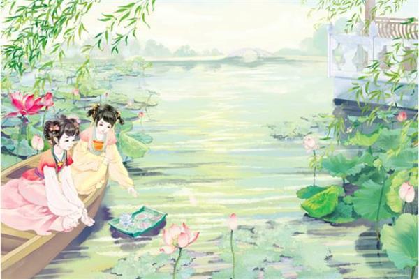 采莲曲古诗意思