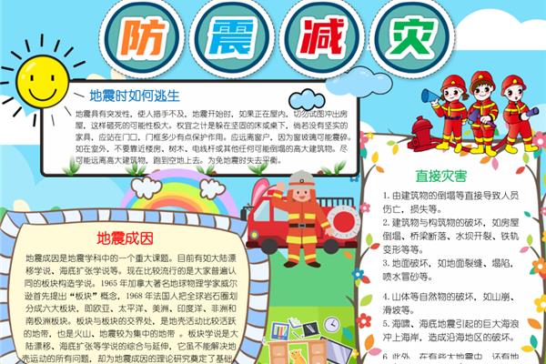 防震手抄报内容