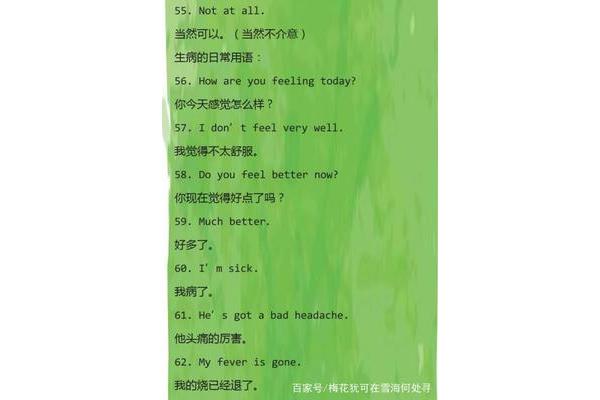 生病用英语怎么说