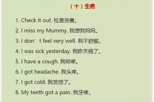 生病用英语怎么说