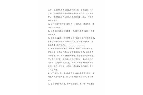 描写动物的好词