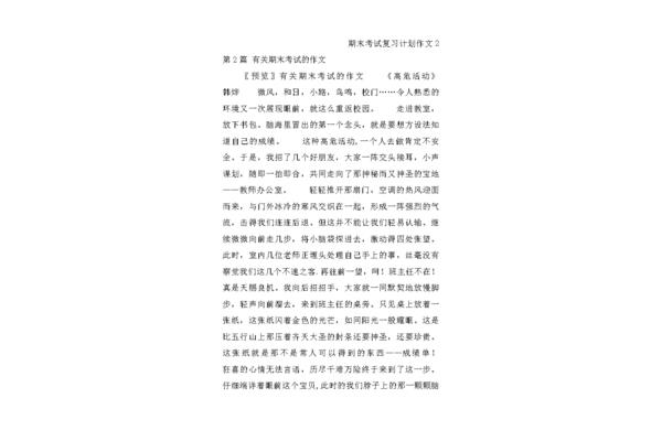 复习计划作文