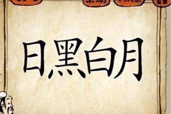 日黑白月打一成语