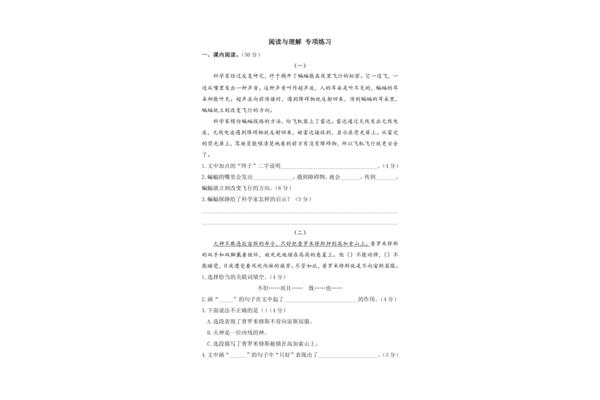四年级阅读理解