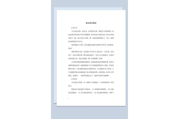 会计助理实习日记