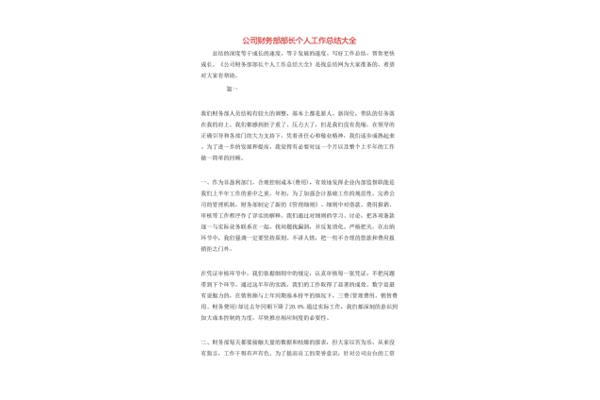 财务个人总结