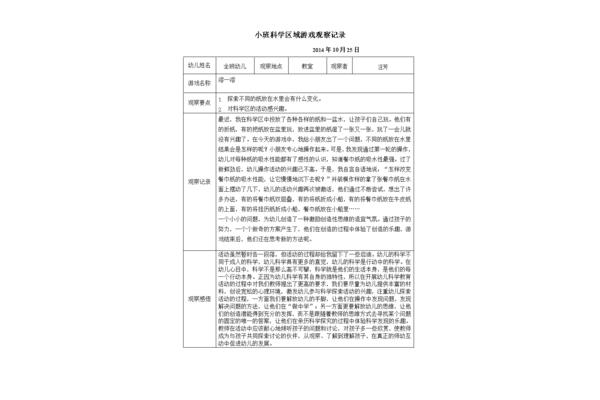 科学区活动目标