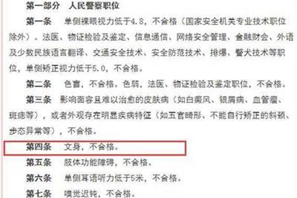 警察体检视力要求