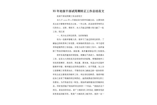 干部个人工作总结
