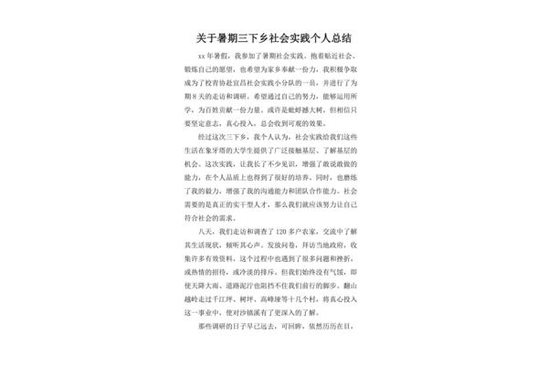 社会实践个人总结