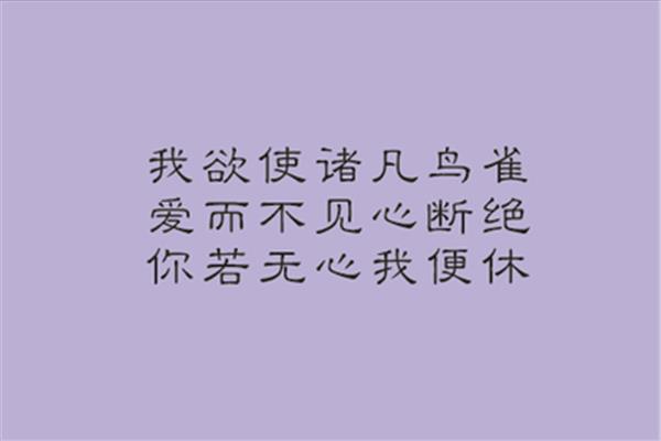 你若无心我便休