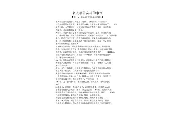 奋斗的事例