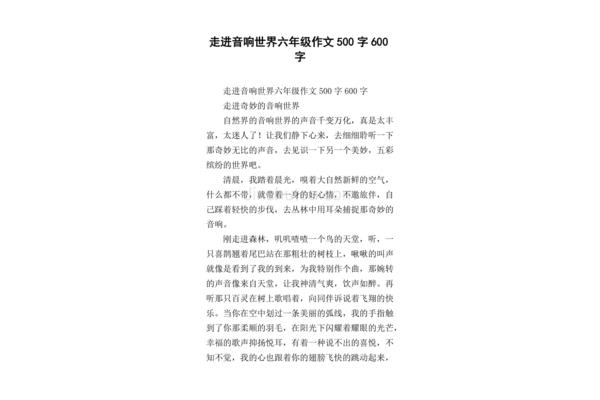 走进音响世界作文