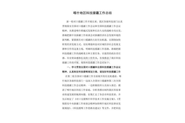 援疆工作总结