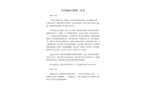 作文推荐一本书
