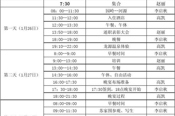 年会流程表