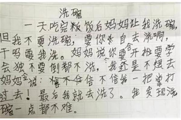 洗碗作文100字