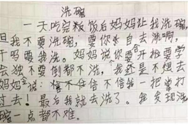 洗碗作文100字
