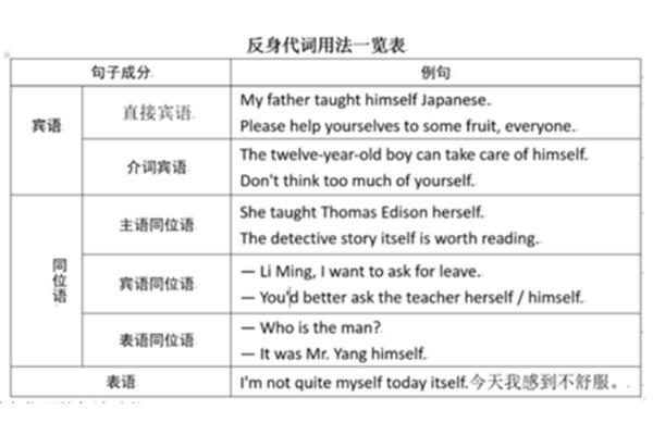 反身代词用法